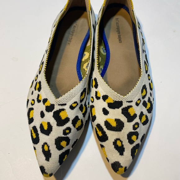 Jet’Accompaigne Toujours Neon Yellow Cheetah/Leopard Print Knit Shoes 8.5-9 - Picture 3 of 12